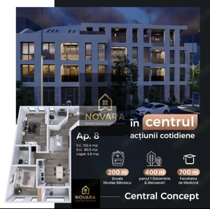 3 camere spatios  bloc nou Ultracentral