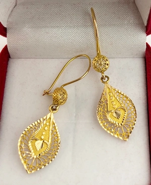 cercei din aur 14k în formă de lacrimă