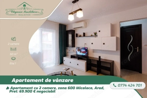 Apartament cu 2 camere,Zona 600 Micalaca, Arad