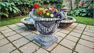 Vază mare pentru arbuști, gri patinat, model V2.