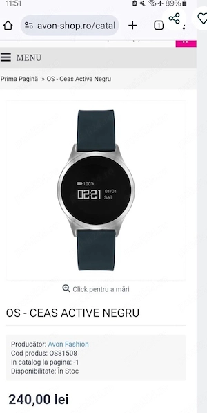 Ceas smartwach OS active negru Avon