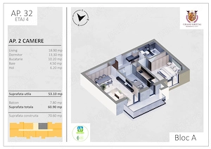 Apartament 2 camere, FINALIZAT, The Grand Kristal, zona Metalurgiei, parc Tudor Arghezi - imagine 3