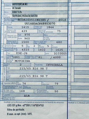 Dacia Duster 4X4 2013  1.5Diesel Euro 5  *130000Km* Proprietar - imagine 10