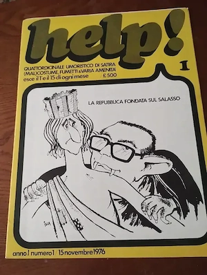 203. Revista Help nr 1, noiembrie 1976, umor scris di caricaturi, Italia