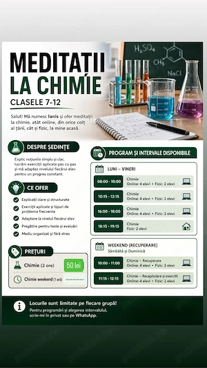 Meditații chimie bucurești sector 4
