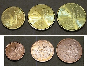 eurocenti Andorra, Monaco si altele, monede euro