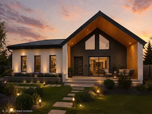 Casa moderna cu asfalt si toate utilitatile