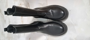 Ghete Chelsea negre din piele  - imagine 2