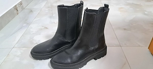 Ghete Chelsea negre din piele  - imagine 3