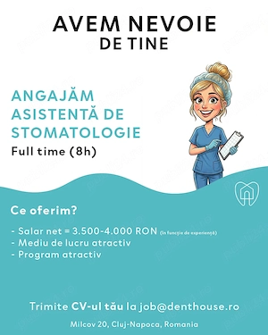 Angajam asistenta de stomatologie Cluj-Napoca