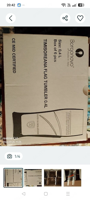 Pahare tip cupe Timișoreană,noi,cutie