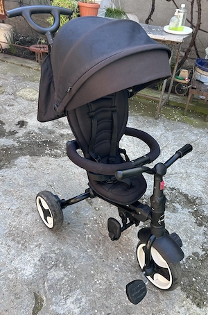 Tricicleta copii, L-Sun, scaun reversibil, pliabila, neagra