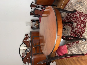 Sufragerie completă Art Deco Biedermeier   Lemn masiv cu furnir de rădăcină