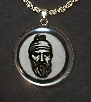 Pandantiv Decebal   simbol dacic, colier bărbătesc din inox, cadou ideal