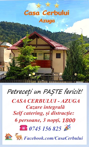 Cazare PAȘTE 1800, 4-6 pers. integral Casa Cerbului Azuga