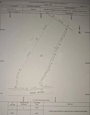 Teren intravilan de vânzare Pângărați județul Neamț 