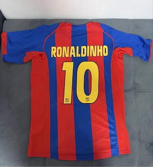 tricou fotbal jersey retro Barcelona Ronaldinho 10 - imagine 4