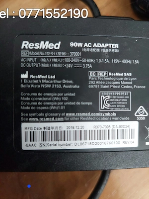 Alimentator,incarcator la priza pentru aparat de apnee în somn Resmed,diverse