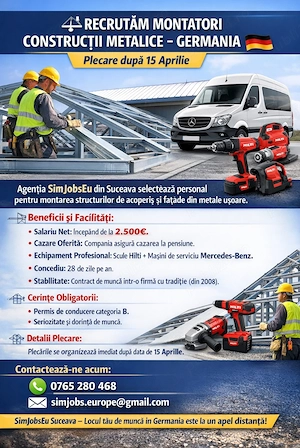 Montatori Construcții Metalice   Germania 