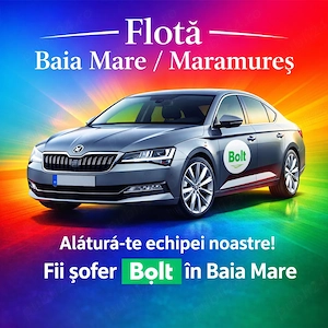 Angajez șofer Bolt Uber   contract 8h   mașină colantată