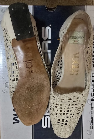 D'Antonio Vogue - pantof din rafie țesută, dama, beige, masura 37