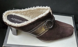 NEW - Aerosoles, Pantofi pentru femei, din piele întoarsă maro închis, cu toc, mărimea 7