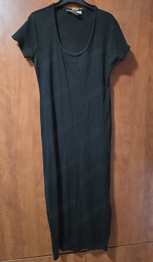 The Limited - rochie neagră mulată, cu mânecă scurtă și textură rebrată, masura M