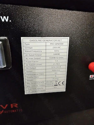 Generator curent electric CA NOU Steinhaus PRO-GEN5500, 5500 W autonomie 11 h, in garantie - imagine 3