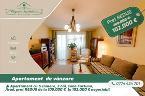 Apartament  cu 5 camere, zona Fortuna ,Arad