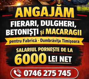Muncitori in constructii si Macaragii cu experienta- DUMBRAVITA TIMISOARA