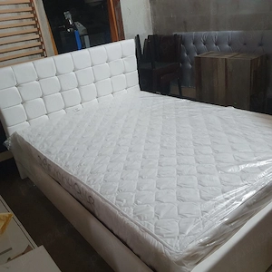 Pat dormitor tapițat piele 1.40m 2m+saltea 