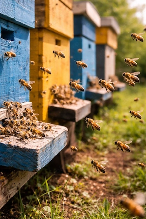 Vînd 10 famili de albine  