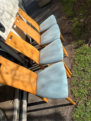 masa rotunda extensibila lemn masiv+4scaune  - imagine 2