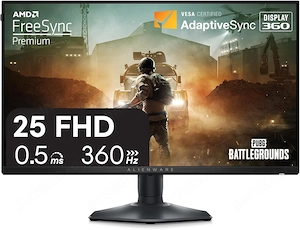 Monitor Gaming LED IPS Alienware AW2523HF 360Hz 0.5ms 24.5" Full HD AMD FreeSync Premium