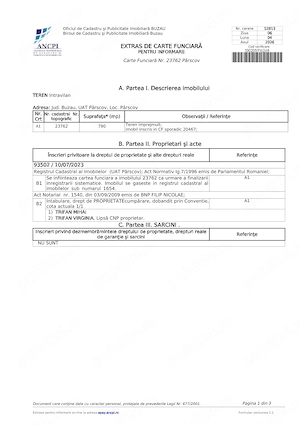 Teren de vanzare Parscov