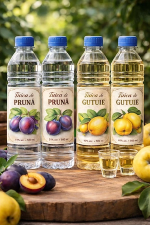 Țuică de prune și țuică de gutui 