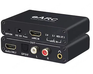 DAC audio convertor digital de la HDMI arc la Analog si optic pt Amplificator boxe