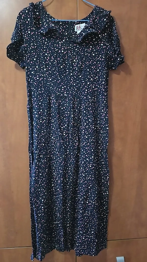 R&K originals - rochie midi neagră cu imprimeu ditsy spot, masura 10