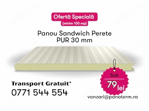 Panouri Sandwich - Transport GRATIS pentru minim 100 mp - Depozit Panoterm