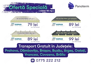 Panouri sandwich perete si acoperis la dimensiunile dorite - Preturi avantajoase 