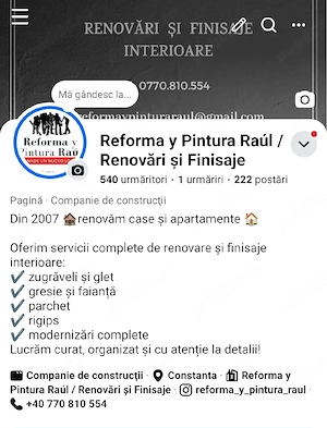 Meseriaș cu experiență (RENOVĂRI și FINISAJE)