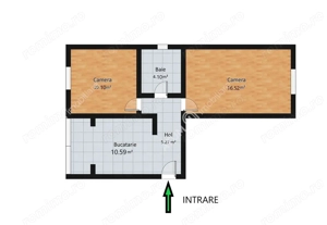Apartament de 2 camere cu balcon si pivnita zona Valea Aurie - imagine 3