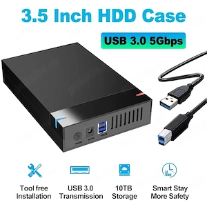 Rack extern HDD carcasa Hard Disk 2.5 3.5 inch SATA III la USB 3.0 - imagine 2