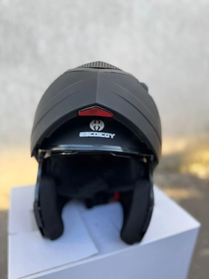 Casca Flip-up modulara moto cu ochelari M   L neagra - imagine 3