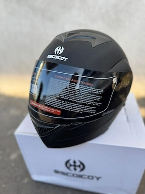 Casca Flip-up modulara moto cu ochelari M   L neagra - imagine 5