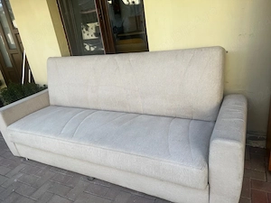Canapea extensibilă crem, 4 locuri, pat, ieftină