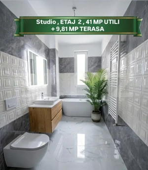 Apartament STUDIO 41 mp utili + 9,81 mp Terasa, ZONA ESSO GIROC