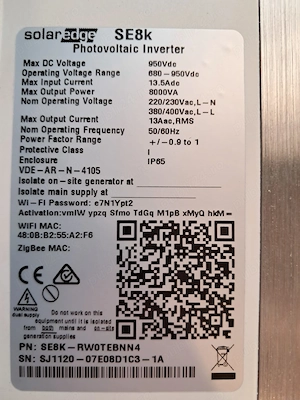 Invertor Trifazat SolarEdge SE8k  8kW (Eficiență 98%) - imagine 3