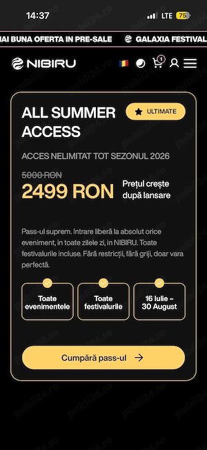 bilet nibiru all summer acces