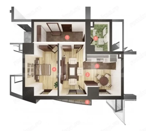 Apartament 2 camere, 52 mp, Semifinisat, Imobil Nou, Manastur